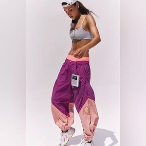 NWT Free People Movement Freeflow Pants In Deep Mulberry Combo